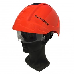 ENHA Ranger orange/schwarz mit versenkbarer Schutzbrille | Vorderseite