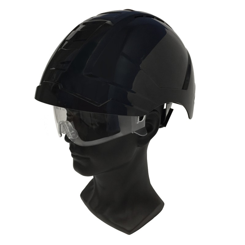 ENHA Ranger schwarz/schwarz mit versenkbarer Schutzbrille | Vorderseite