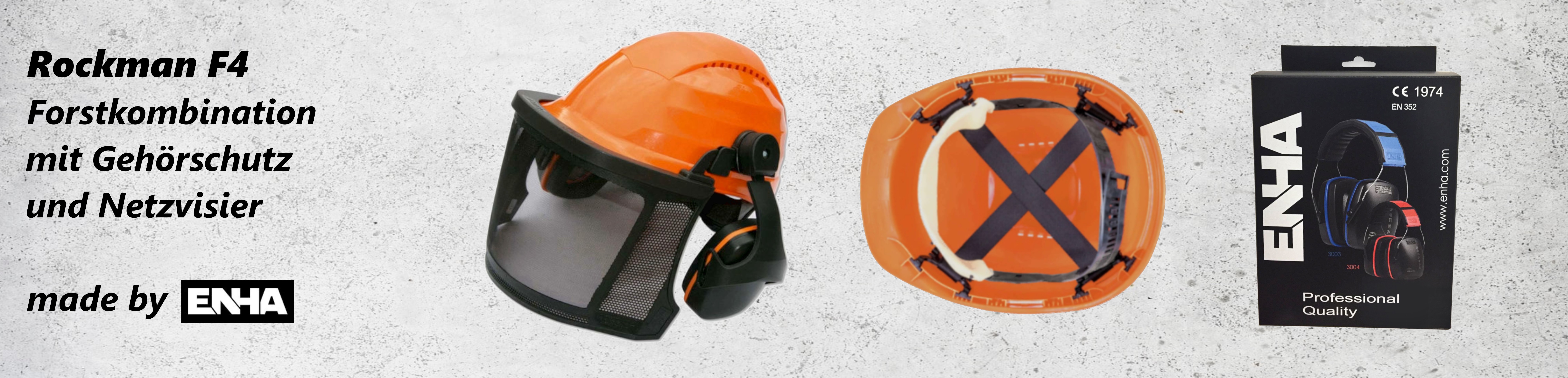 ENHA - Rockman F4 Forstkombination mit Gehörschutz und Netzvisier
